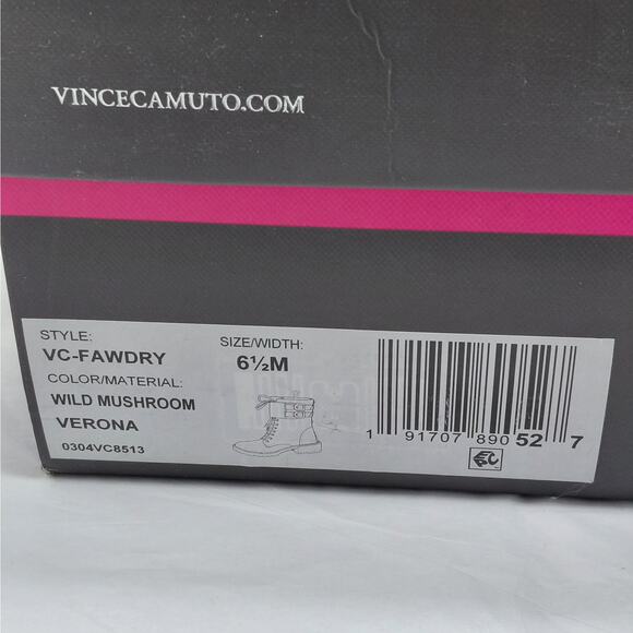 Vince Camuto Fawdry Tan Suede Combat Boots Women’s 6.5M Moto Lug Sole Fall Biker - Picture 3 of 13